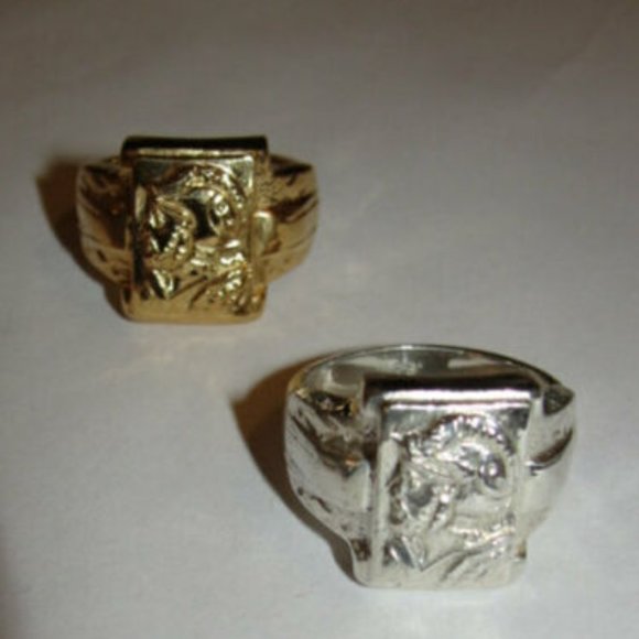 Sterling Silver Small Rectangular Perseus Cameo Pi - Picture 2 of 7